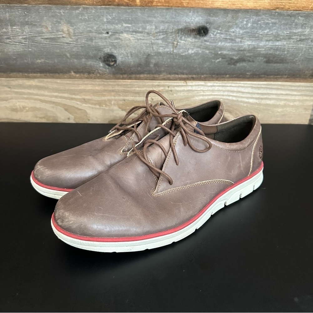 Timberland Bradstreet Brown Plain Toe Casual Lace Up Oxfords Men's US Size 11